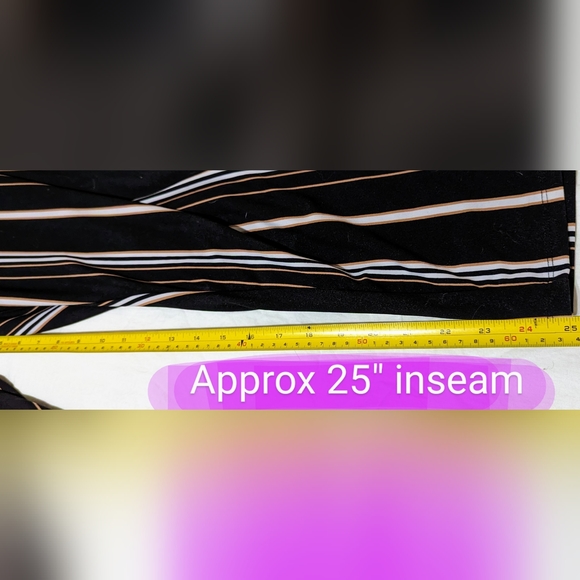 3/4 sleeve romper, jumpsuit size lg, black with stripes, EUC - Picture 13 of 13